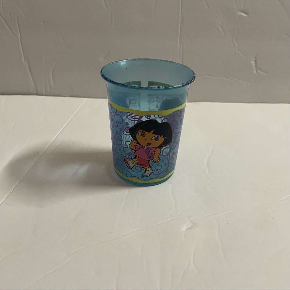 Vintage Dora The Explorer Blue Hard Plastic Cup
